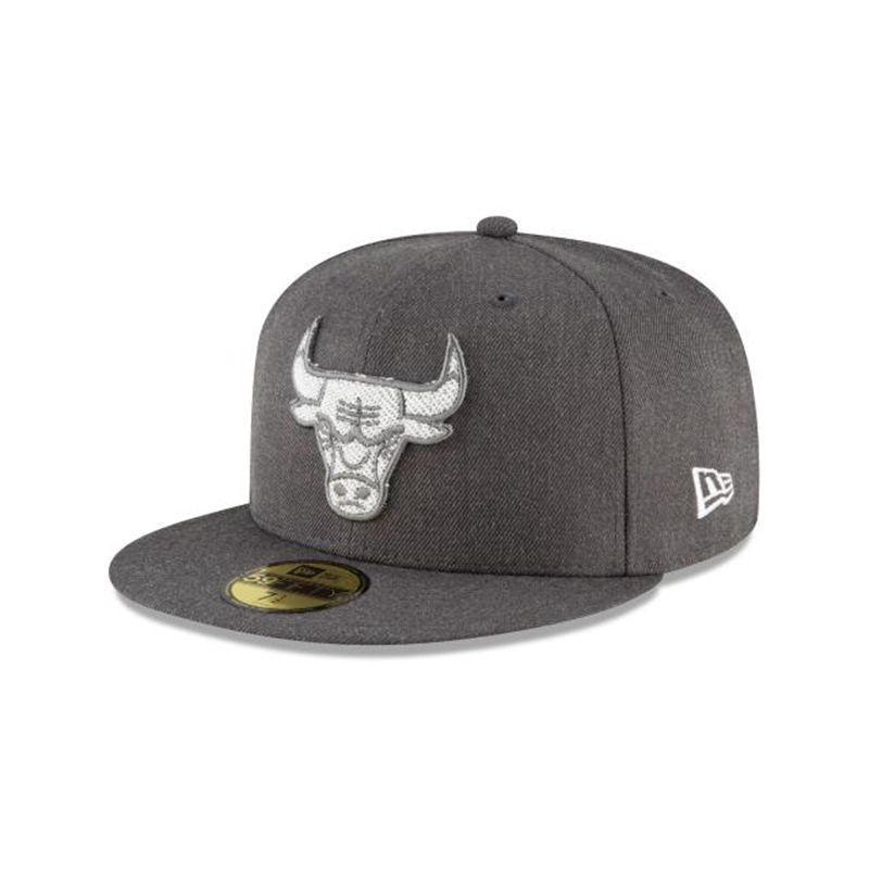 NBA Chicago Bulls Terrycloth 59Fifty Fitted (AMI7571) - Grey New Era Caps